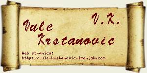 Vule Krstanović vizit kartica